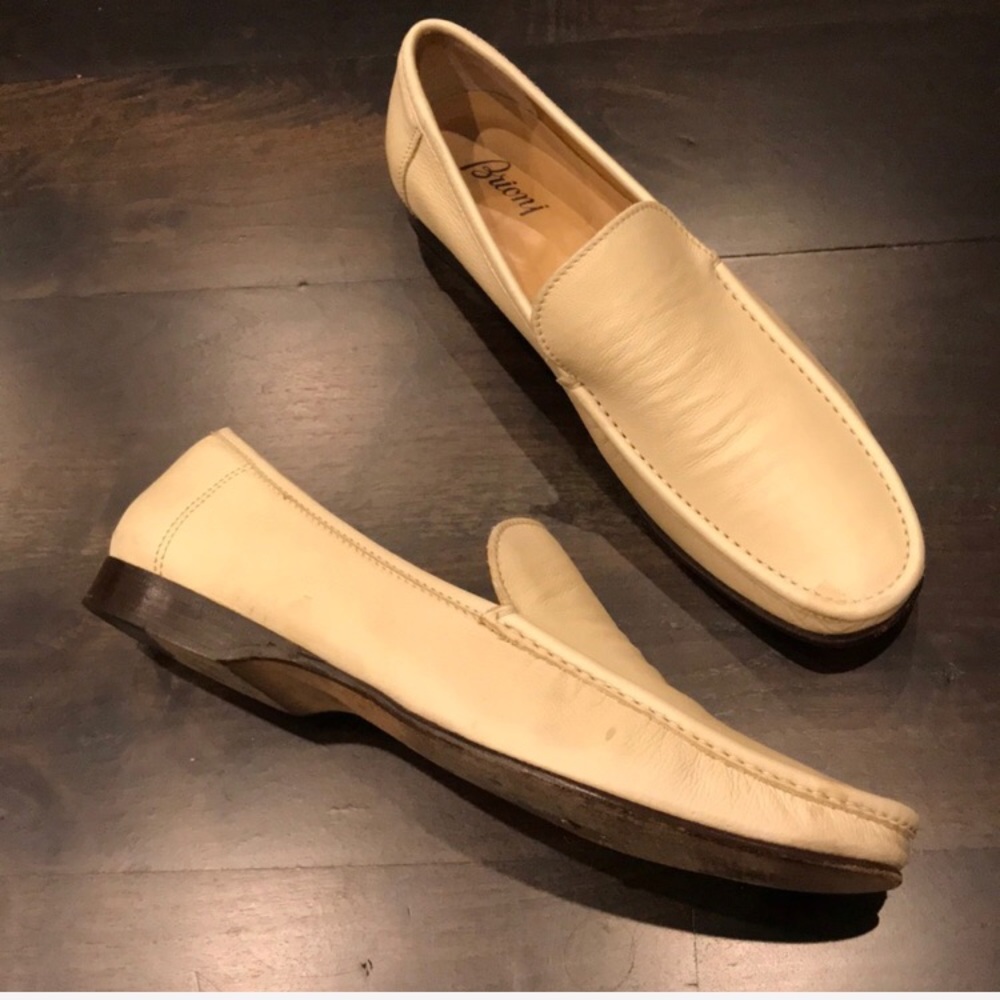 Brioni White Leather Loafers
